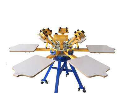 6 Color 6 Station Screen Printing Machine